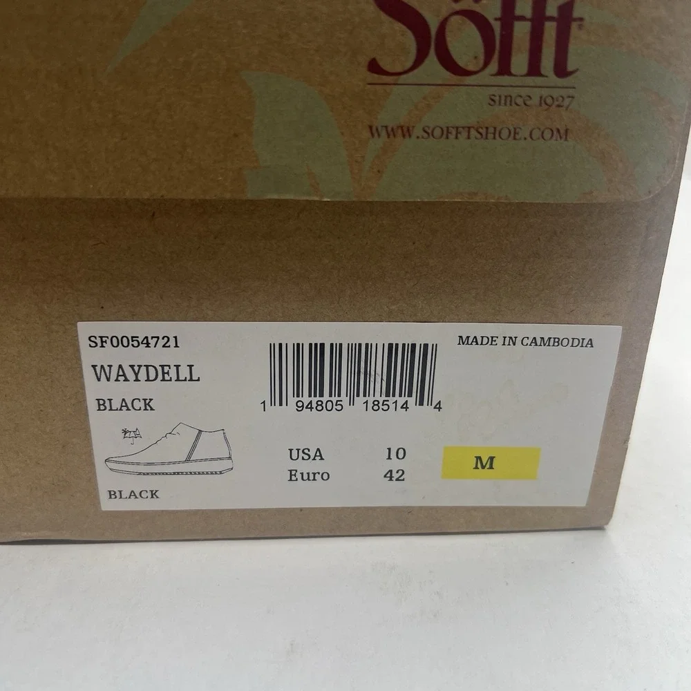 Sofft Waydell Aqua Women’s 10 M Black Waterproof Suede Sneaker Booties NIB